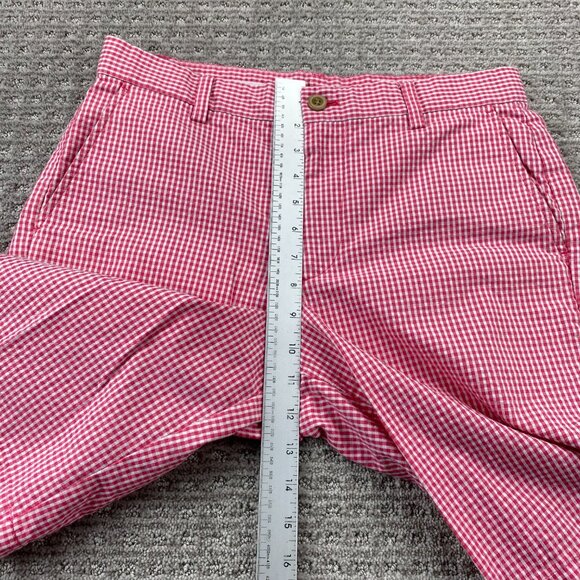 Izod Golf Shorts Men 30 Red White Checkered Chino Short Pants Casual Preppy - Picture 9 of 12